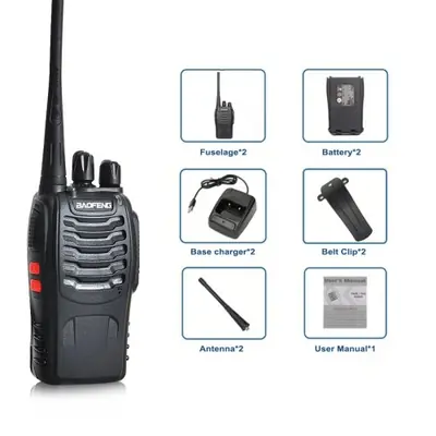 Baofeng BF-88E - Talkie-Walkie Portable UHF 16 Canaux + Chargeur USB