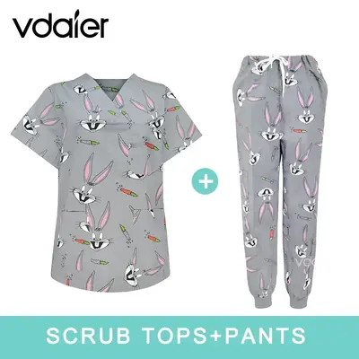 Image de Uniforme Médical Imprimé pour Pédiatrie & Dentisterie