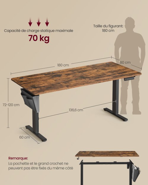 Image de Bureau Assis-Debout Électrique 180x80 cm
