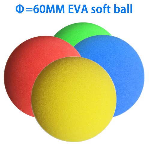 Imagen de Pelotas de Golf de Espuma EVA de 60 mm con Luz Suave - Juego de 4 Colores (Rojo, Amarillo, Azul y Verde) - Pelotas de Juguete Seguras y Inofensivas para Entrenamiento y Regalo