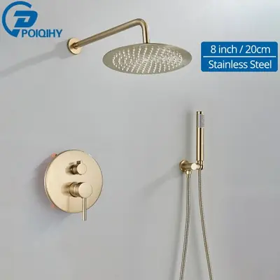Image de Robinets de Douche en Or Brossé - Design Élégant & Fonctionnel