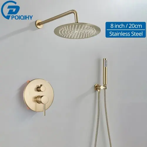 Image de Robinets de Douche en Or Brossé - Design Élégant & Fonctionnel