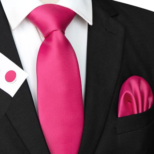 Immagine di 30 colori di stile Cravatte in poliestere solido per uomo Gemelli tascabili quadrati Regalo Accessori per feste di nozze Set di cravatte da 8 cm Shippin gratuito