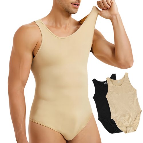 Imagen de Body Moldeador para Hombre con Control de Barriga y Compresión Abdominal – Camiseta Interior Sin Mangas con Entrepierna Abierta para Cuerpo Completo