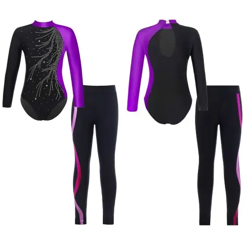 Image de Justaucorps Brillant Strass pour Filles - Danse, Ballet, Patinage