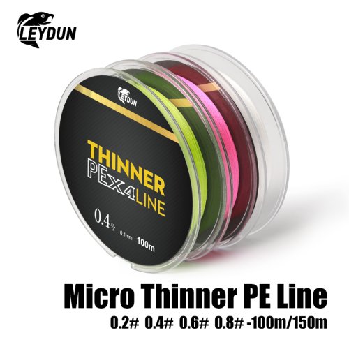 Afbeelding van Leydun Micro Thinner Gevlochten Vislijn Set van 100 m en 150 m met 4 Strengen, Japanse Monofilament Draad voor Karper en Vliegvisserij
