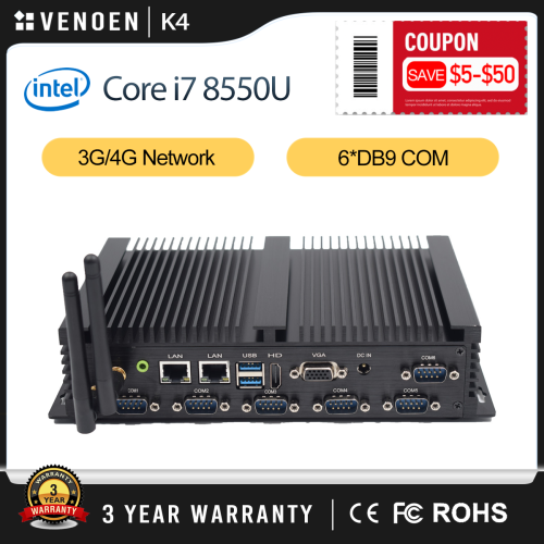 Immagine di Mini PC Industriale Silenzioso con Core i7 8550U