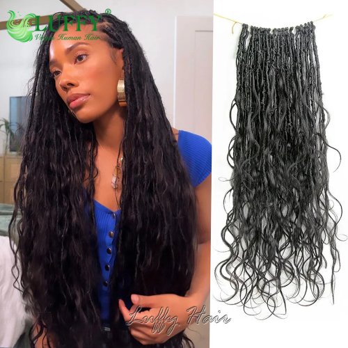 Immagine di Estensioni Capelli Boho Locs in Capelli Umani Ondulati