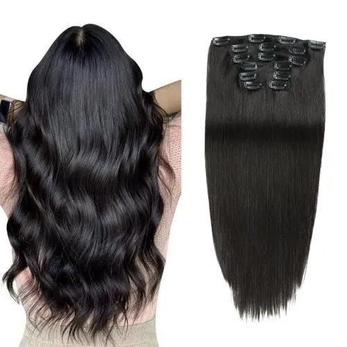 Image de Extensions de cheveux humains bordeaux - 7 pièces longues