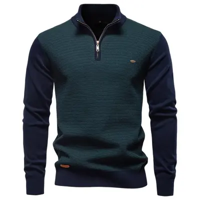Image de Pull Col Roulé Homme - Tricot Coton Chaud & Élégant