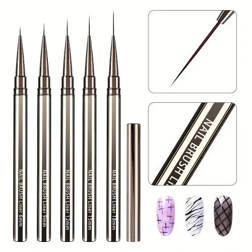 Image de Kit Nail Art 5 Pinceaux - Création Facile & Précise