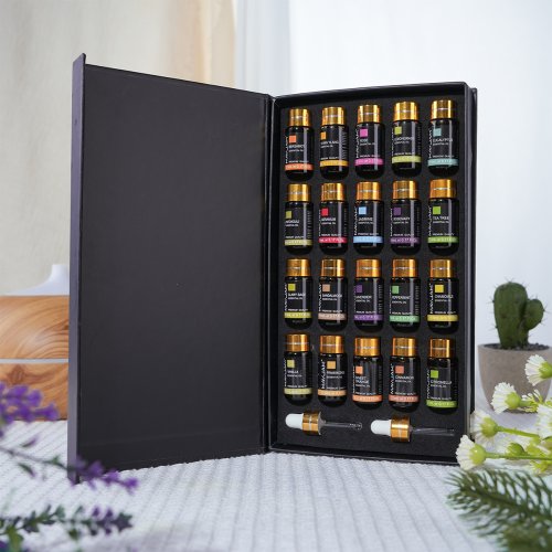 Bild von Natürliches 20-teiliges Ätherisches Öl-Set für Diffusor – Pfefferminze, Süße Orange, Rose & Bergamotte – Perfekt für Heimduft, Kerzenherstellung und Valentinstagsgeschenke