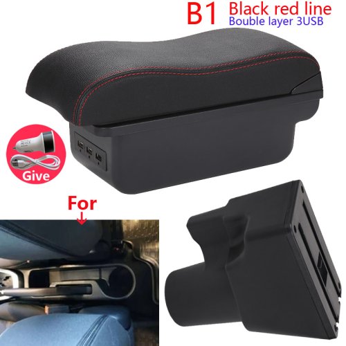 Image of For Kia Picanto Armrest Box For Kia Picanto 3X-Line Car Armrest Curved Surface leather Simple installation Storage box Interior