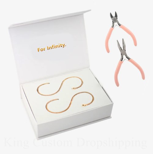 Immagine di Braccialetto Eterno Permanente in Argento con Incisione Personalizzata - Kit Fai da Te per Coppie, Regalo Romantico di San Valentino