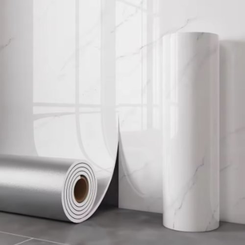 Image of Elegant Natural Marble Wall Sticker – Waterproof, Self-Adhesive Decorative Wallpaper for Living Room and Bedroom