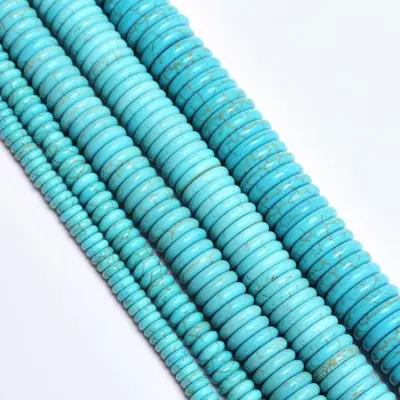 Image de Perles Turquoises Vertes Naturelles - 6 à 16mm