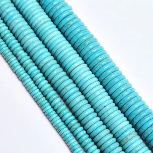 Image de Perles Turquoises Vertes Naturelles - 6 à 16mm