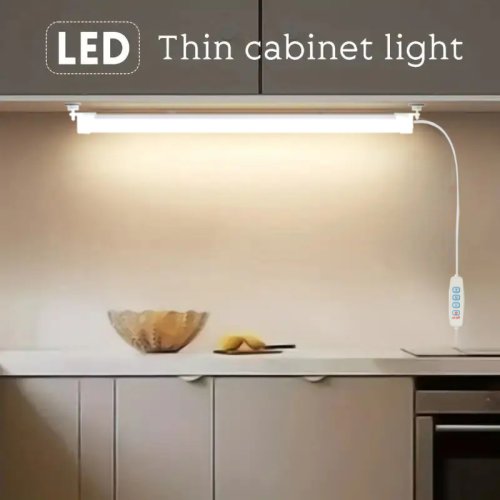 Afbeelding van Dimbare LED Onderkastverlichting met USB-Aansluiting en Magnetische Strip – 3 Kleurveranderingen voor Keuken, Slaapkamer en Nachtlampje