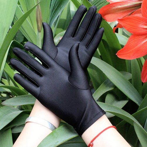 Afbeelding van Superelastische rijhandschoenen voor dames met volledige vingers, UV-bescherming, zonnebrandcrème bescherming en antislip grip – korte handschoenen voor zomer en dagelijks gebruik