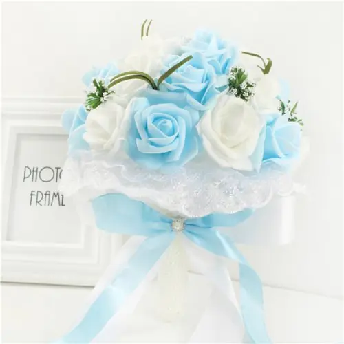 Image de Bouquet de Mariée Artificiel Rose - Élégance et Durabilité