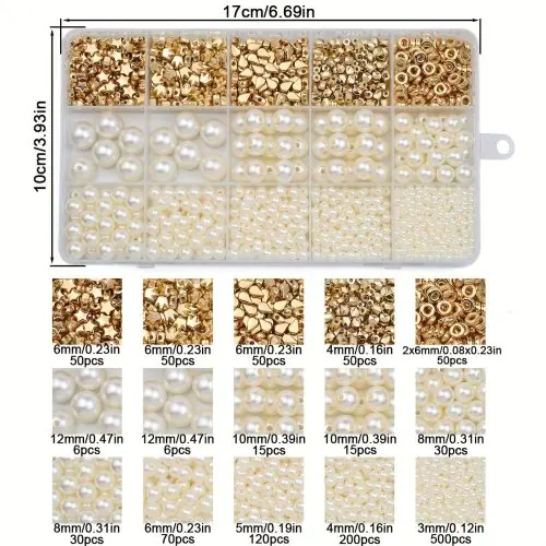 Image de Kit Perles Acryliques 1240 pcs - DIY Bijoux