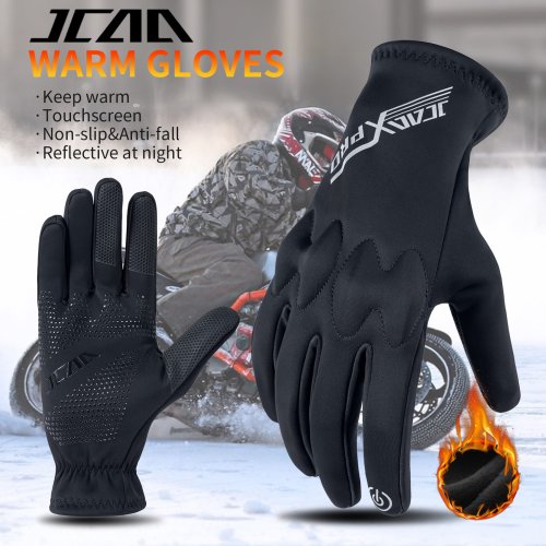 Immagine di Guanti da Moto Invernali con Fodera Interna Touchscreen, Impermeabili e Antivento, Ideali per Motocross, Caccia e Sci