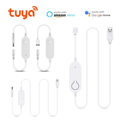 Bild von Smart Home LED-Streifen-Controller mit Tuya WLAN, Dimmbarer Schalter für 5V USB und 12V 4-Pin DC, Kompatibel mit 2835, 5050, COB und Neon-LED-Bändern