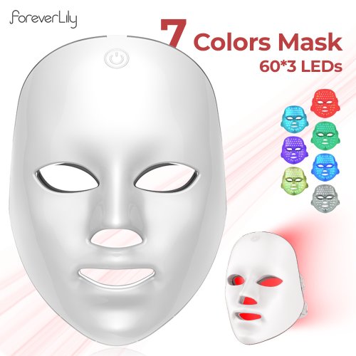 Afbeelding van 7 kleuren Photon Facial LED Masker Rood Licht Anti-Rimpel Verjonging Huidverzorging LED Gezichtsmasker Beauty SPA Ance Reparatie Huid Fleuren