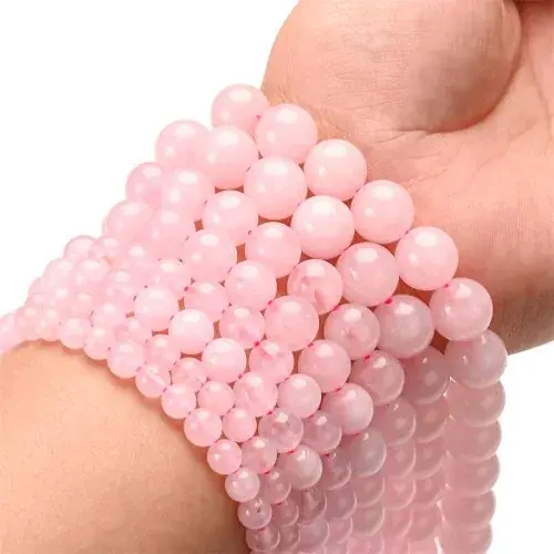 Rose quartz perles