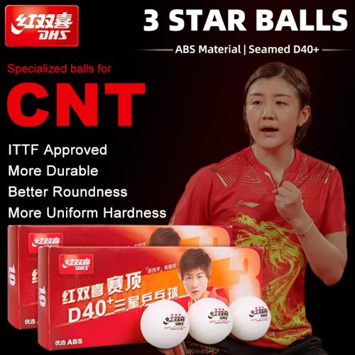 Immagine di Palline da ping pong DHS D40+ DJ40+ 3 stelle ABS Nuovo materiale Pallone da ping pong speciale per WTT