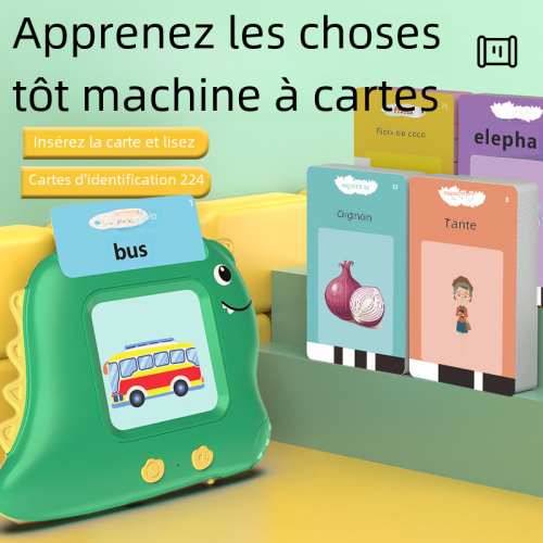Image of Interactive Dinosaur Learning Machine for Kids – Multilingual Talking Flash Card Educational Toy in English, Spanish & French