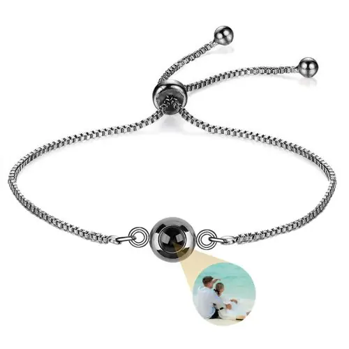 Image de Bracelet Photo Personnalisé en Acier Titan