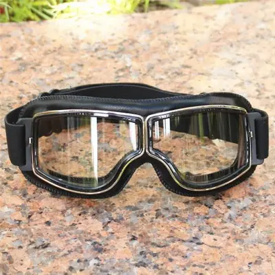 Image de Lunettes Vintage Moto en Cuir - Style Cruiser & Protection UV
