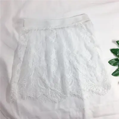 Jupe Dentelle Transparente Mini Sexy - Noir & Blanc