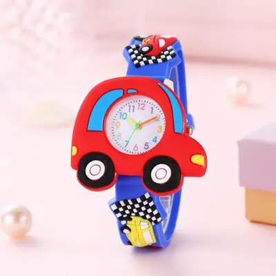 Image de Montre Enfant Voiture 3D - Design Animé & Silicone
