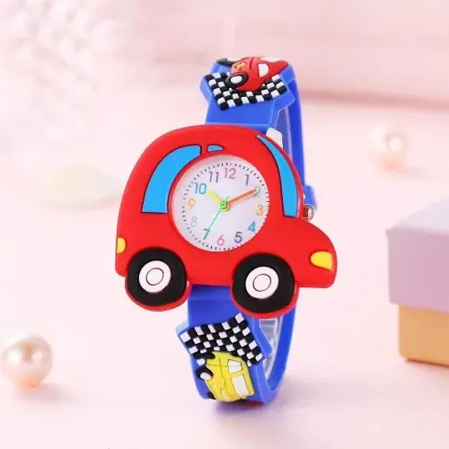 Image de Montre Enfant Voiture 3D - Design Animé & Silicone