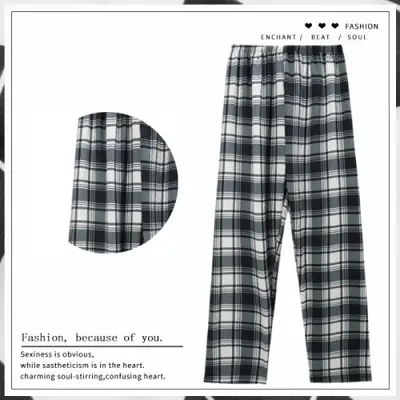 Image de Pyjama Pantalon Couple - Confort Été à Carreaux