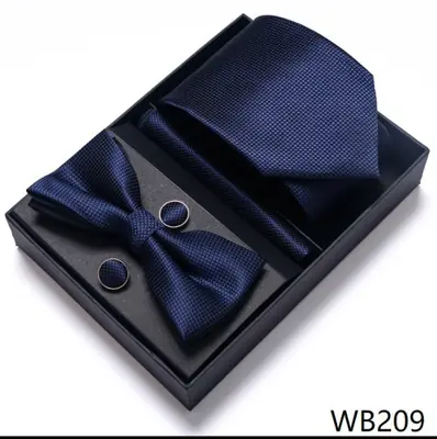 Image de Ensemble Cravate Bleu Foncé - Cadeau Élégant pour Homme