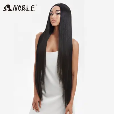 Image de Perruque Lace Front Blonde Ombrée 38 Pouces - Synthétique Lisse
