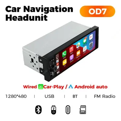 Image de Autoradio 1DIN avec CarPlay & Android Auto - Écran 6.86''