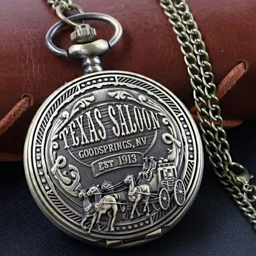Image de Montre de Poche Vintage en Bronze - Style Western Classique