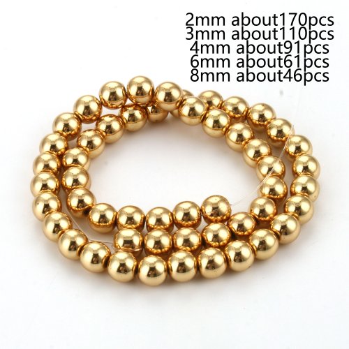 Bild von Natürliche Hämatit-Perlen mit 14K Vergoldung – Ideal für DIY-Schmuck
