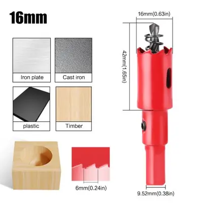 Image de Scie cloche bimétallique M42 15-200mm, foret HSS pour métal, fer, aluminium, plastique inoxydable, outils de coupe du bois, bricolage, 1 pièce