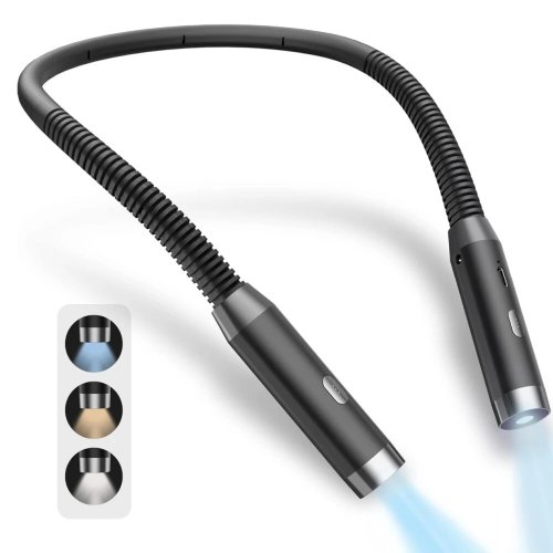 Immagine di Lampada da lettura per il collo Luci da libro Lettura a letto Pieghevole portatile di lunga durata USB ricaricabile Novità Illuminazione da libro a LED flessibile