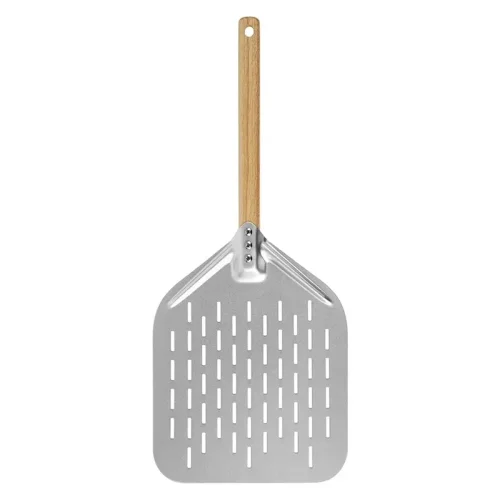 Immagine di Pala per Pizza da 12 Pollici in Metallo Antiaderente con Manico in Legno – Utensile Professionale per Cottura a Casa, Trasferimento e Servizio di Pizza, Pane e Torta
