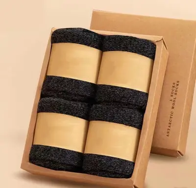 Image de Chaussettes Thermiques Hiver en Laine Mérinos - Lot de 4 Paires