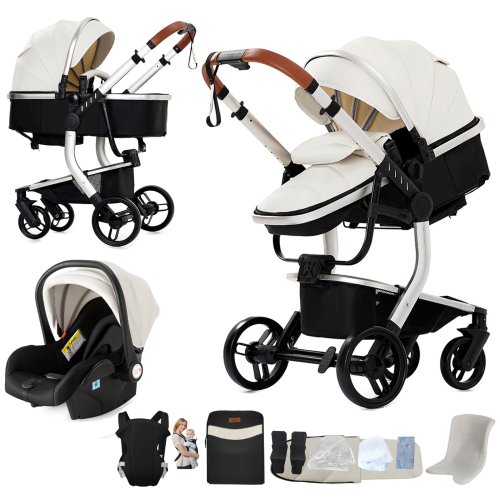 Afbeelding van Lichtgewicht 3-in-1 Kinderwagen – Ideaal voor Pasgeborenen
