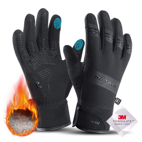 Bild von 3M Handschuhe Schwarz Wasserdicht Winter Warm Radfahren Outdoor Sport Laufen Reiten Motorrad Ski Touchscreen Snowboard Handschuhe Männer