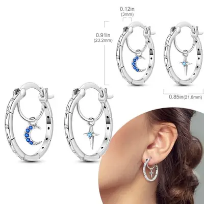 Image de Boucles d'oreilles créoles en argent 925 - Hypoallergéniques & élégantes