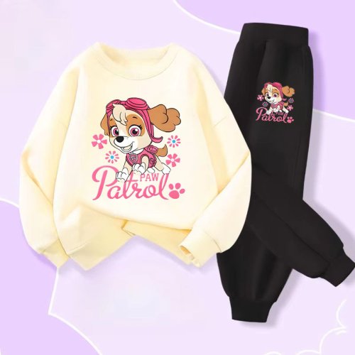 Image of Spring New PAW Patrol Long Sleeved Girls' Top Long Pant Two Piece Suit Children's Casual Hoodies Sets Kids Casual Sweatsuit
